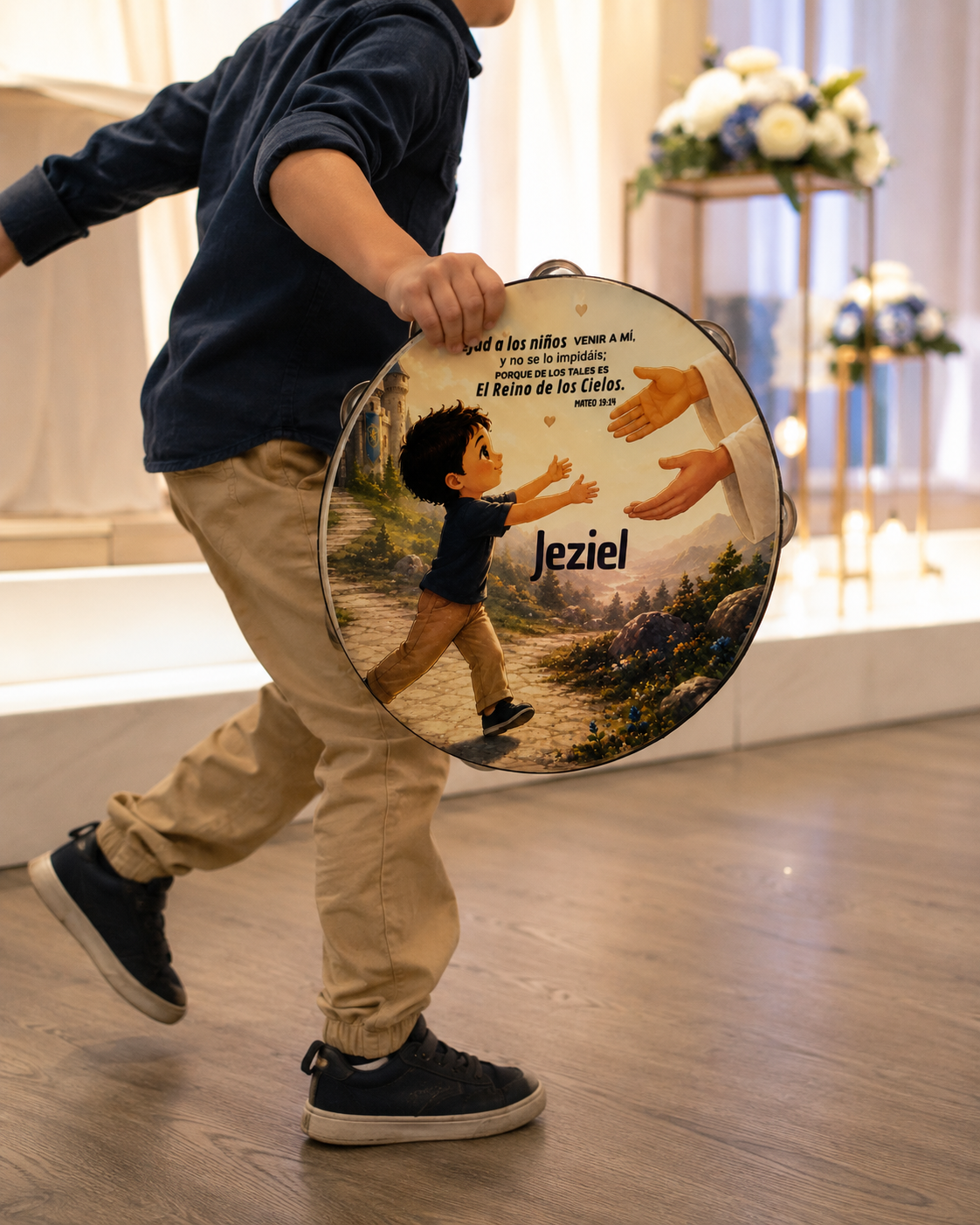 (Kingdom of Heaven) Tambourine for Boys (Custom Text Included)