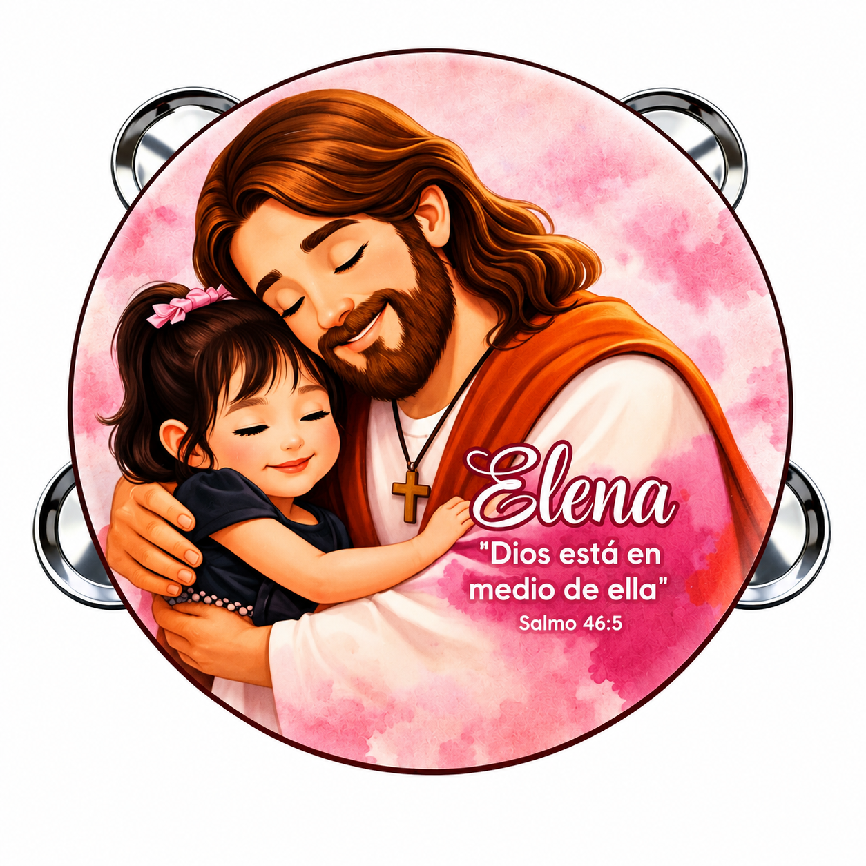 (Jesus's Princess) Tambourine for Girls (Custom Text Included)