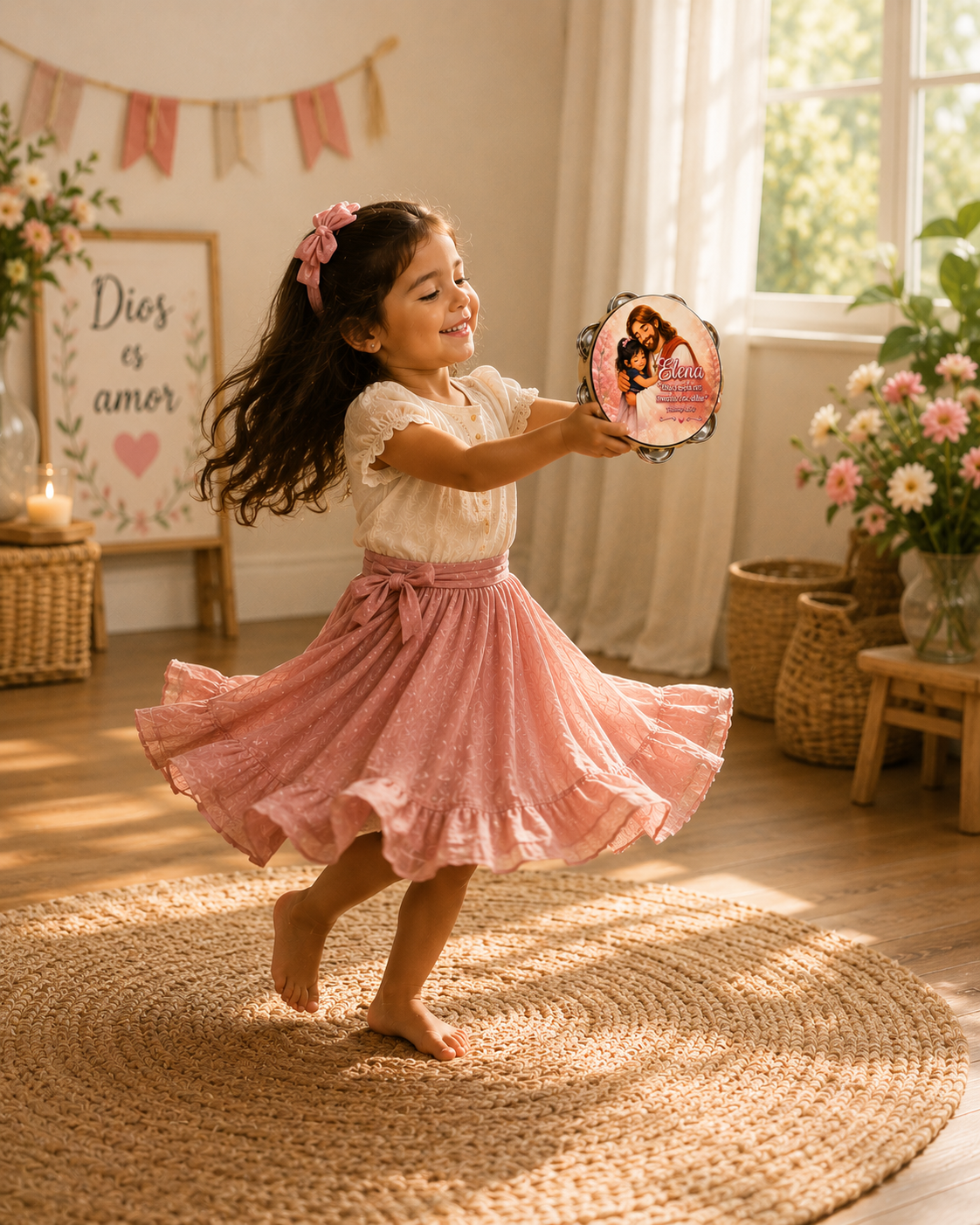 (Jesus's Princess)  Tambourine for Girls (Custom Text Included)