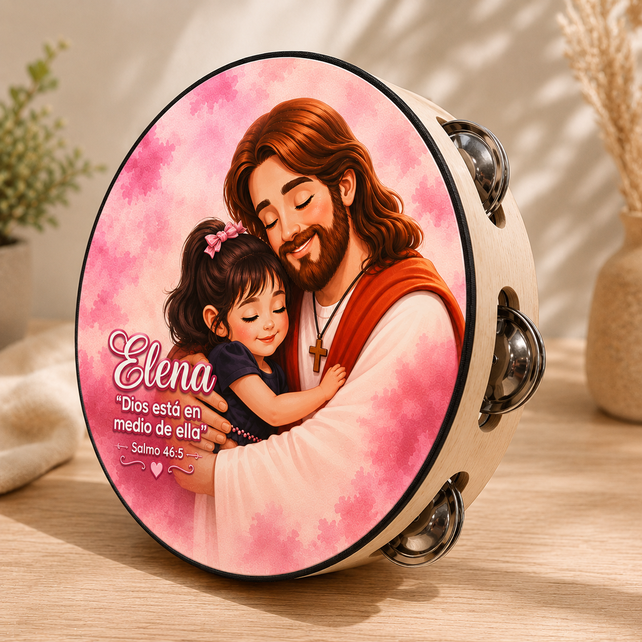 (Jesus's Princess)  Tambourine for Girls (Custom Text Included)