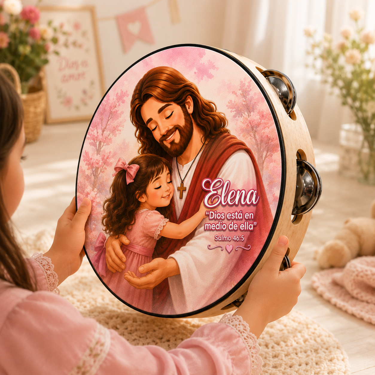 (Jesus's Princess)  Tambourine for Girls (Custom Text Included)