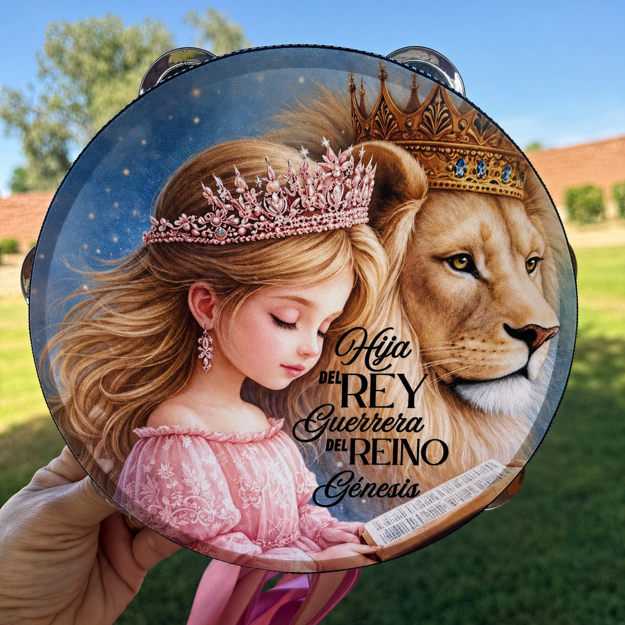 (King's Princess)  Tambourine for Girls (Custom Text Included)
