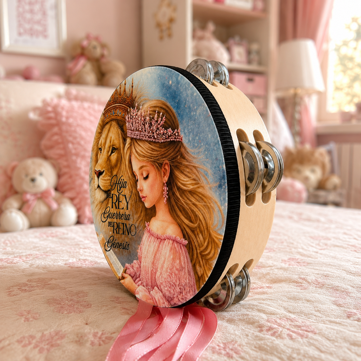 (King's Princess)  Tambourine for Girls (Custom Text Included)