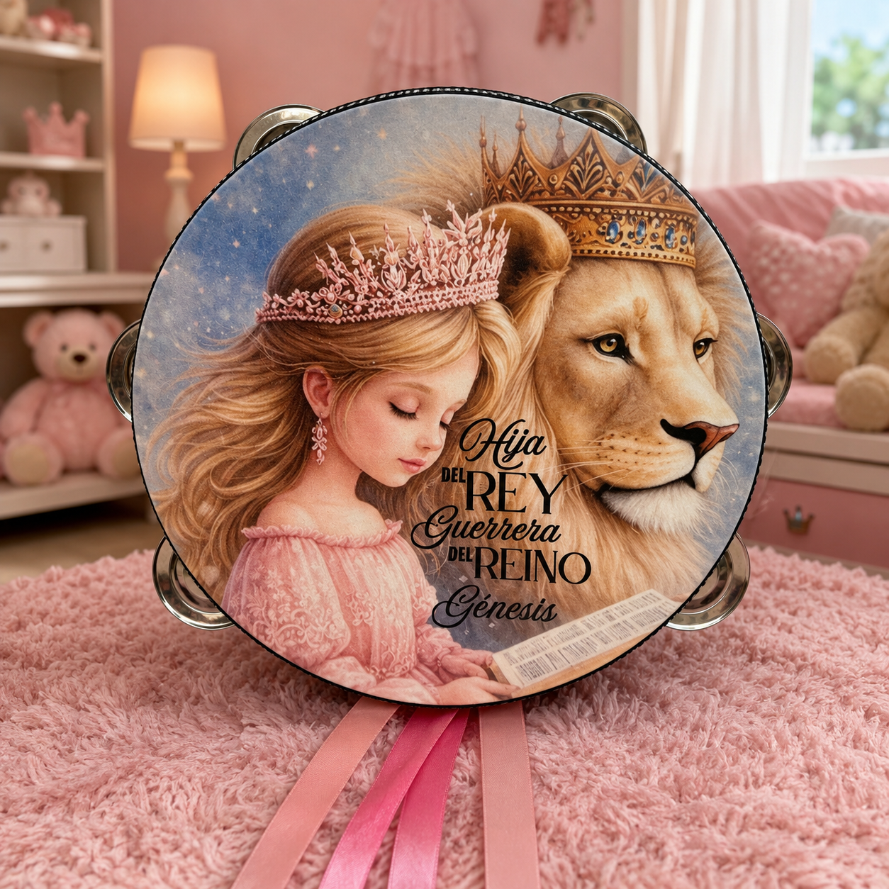 (King's Princess)  Tambourine for Girls (Custom Text Included)