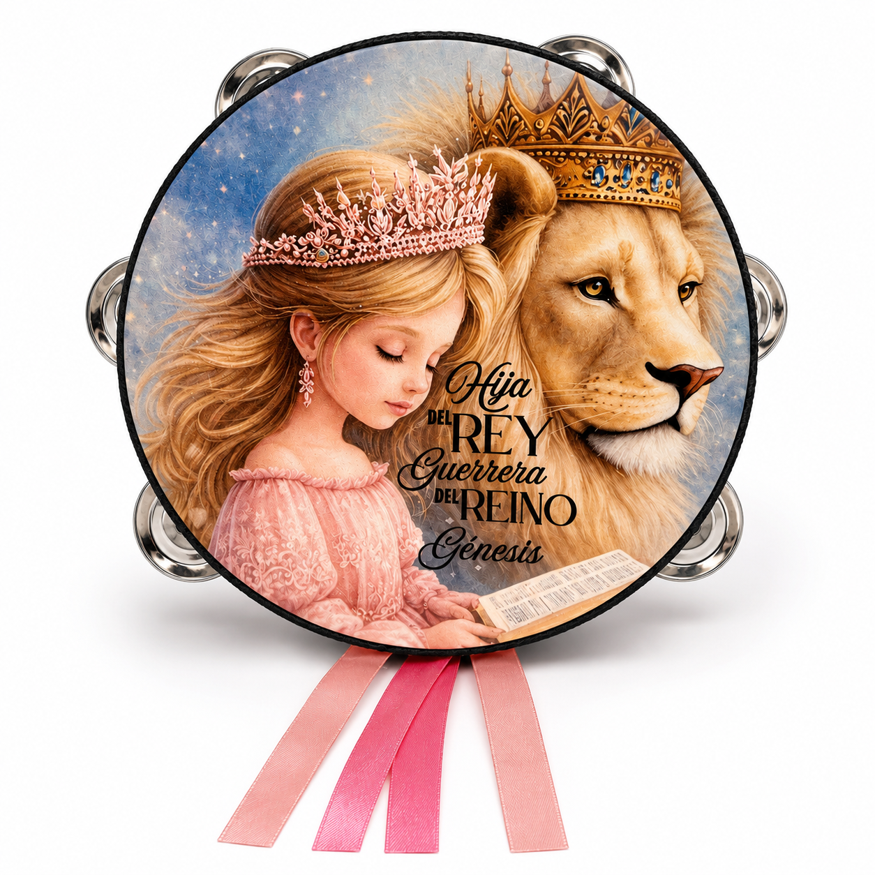 (King's Princess)  Tambourine for Girls (Custom Text Included)