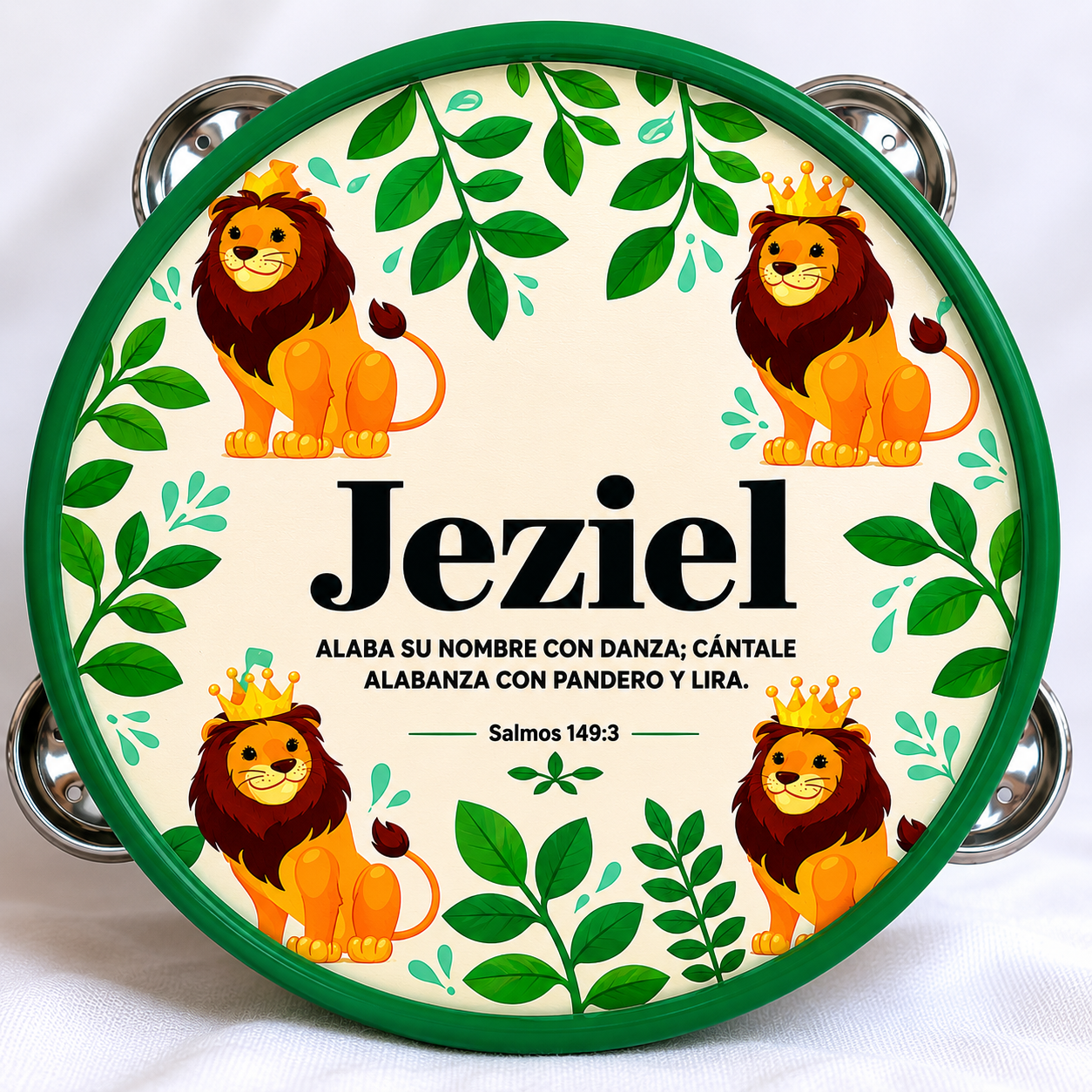 (Psalms 149:3)  Tambourine for Boys (Custom Text Included)