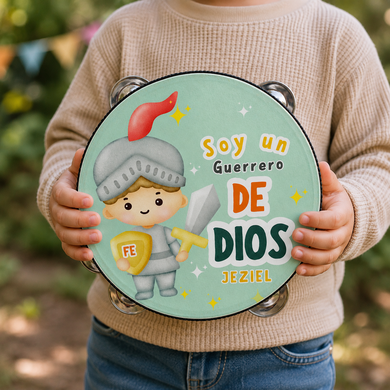 (Soldier of God)  Tambourine for Boys (Custom Text Included)