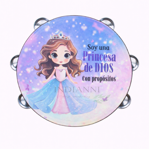 (Princess of God) Tambourine for Girls (Custom Text Included)