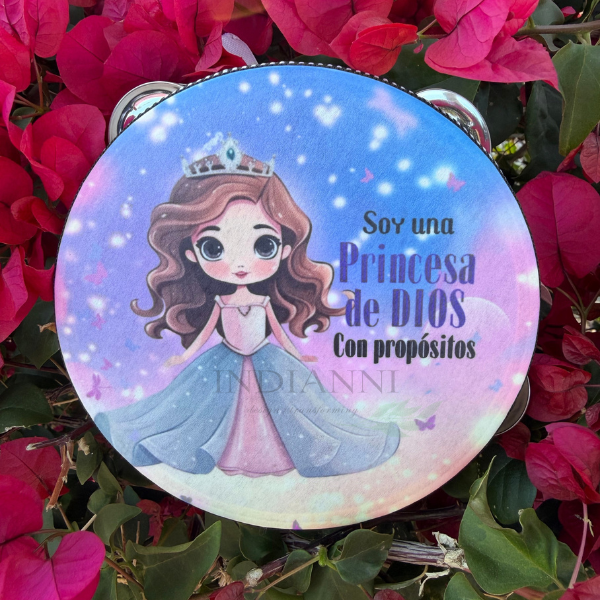 (Princess of God) Tambourine for Girls (Custom Text Included)
