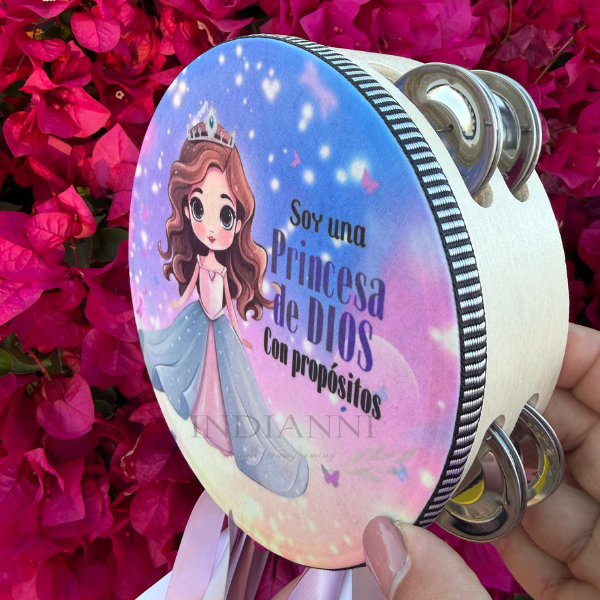 (Princess of God) Tambourine for Girls (Custom Text Included)