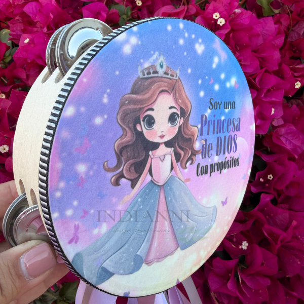 (Princess of God) Tambourine for Girls (Custom Text Included)