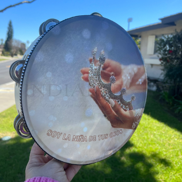 (Crown) Tambourine for kids  (Custom Text Included)